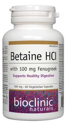 Betaine HCl With 100 mg Fenugreek (60 Vcaps)