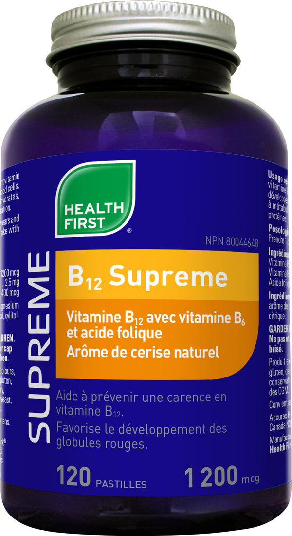 B12 Supreme 1200mcg/b6 + Folique (120 Pastilles)